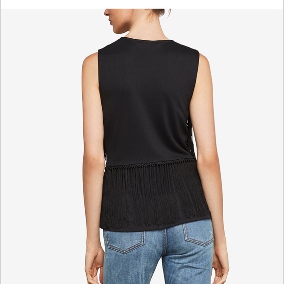 BCBGMAXAZRIA
Ponté-Knit Fringe-Trimmed Top - Picture 2 of 3